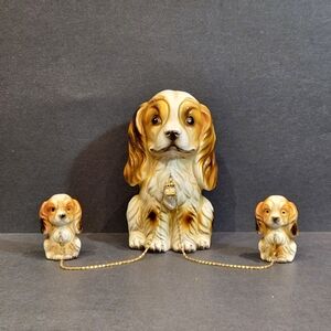 Cocker Spaniel Family Kitsch Japan Figurines.
